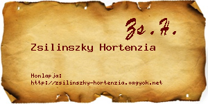Zsilinszky Hortenzia névjegykártya